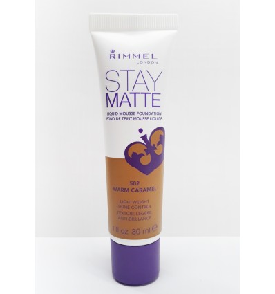 RIMMEL STAY MATTE LIQUID MOUSSE FOUNDATION 502 WARM CARAMEL