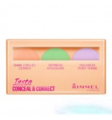 RIMMEL INSTA CONCEAL & CORRECT PALETTE OJERAS - ROJECES - TONO APAGADO