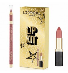 LOREAL LIP KIT COLOR RICHE BARRA LABIOS 636 MAHOGANY STUDS + LIP LINER COUTURE DELINEADOR 302 BOIS DE ROSE