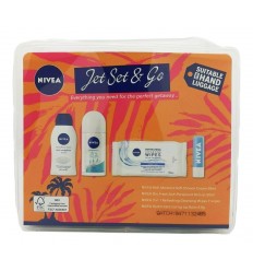 NIVEA SET VIAJE "JET SET & GO" 4 pz con neceser transparente NIVEA SET VIAJE "JET SET & GO" 4 pz con neceser transparente
