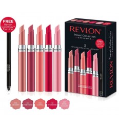 Revlon ULTRA HD Set Travel Collection 5 unidades labiales, incluye lápiz de ojos negro de regalo.