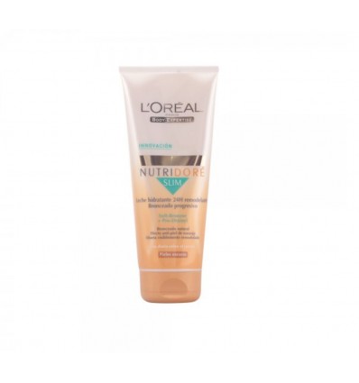 LOREAL NUTRIDORÉ SLIM LECHE HIDRATANTE 24H BRONCEADO PROGRESIVO PIELES OSCURAS 200 ml