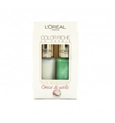 LOREAL COLOR RICHE DUO MANICURE 008 FRESHWATER PEARL + 623 AQUATIC GREEN 2 X 5 ML