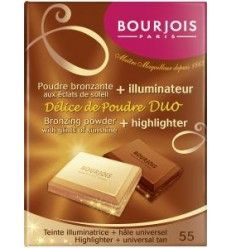 BOURJOIS DÚO POLVO BRONCEADOR + ILUMINADOR 55 TONO UNIVERSAL 16.5 g