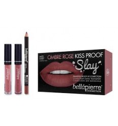 BELLAPIERRE KISS PROOF SLAY LIP KIT OMBRE ROSE