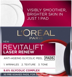 L'Oreal Paris Revitalift Laser Renew - Almohadillas glicólicas antienvejecimiento