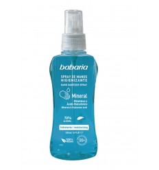 Babaria Spray Higienizante de Manos 70% Alcohol con Ácido Hialurónico y Minerales 100 ml Spray Hidratante