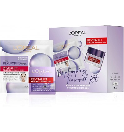 Loreal Revitalift Filler Pack Edicion Limitada Crema dia 50 ml + Mascarilla Filler con Ácido Hialurónico