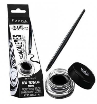 RIMMEL SCANDALEYES GEL EYELINER WATERPROOF 24 HR 001 BLACK / NOIR 2.4 g