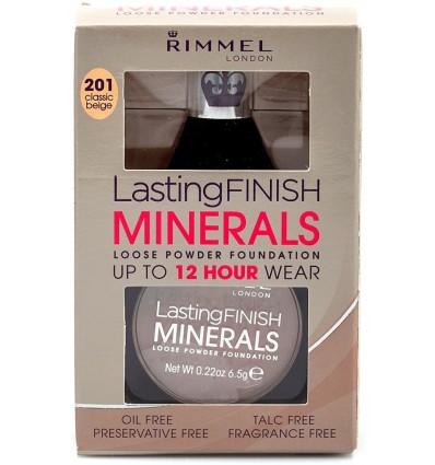 RIMMEL LASTING FINISH MINERALS POLVOS SUELTOS 12H TONO 201 CLASSIC BEIGE 6.5 g