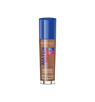 RIMMEL MATCH PERFECTION SPF 15 MAQUILLAJE FLUIDO SPF 15 601 SOFT CHOCOLATE 30 ML