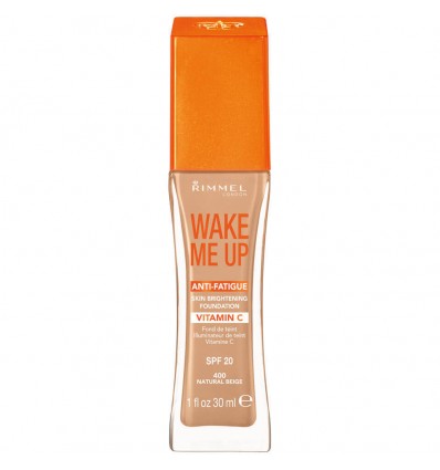 RIMMEL WAKE ME UP BASE MAQUILLAJE ILUMINANTE + ANTIFATIGA 400 NATURAL BEIGE 30 ml