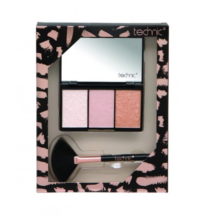 TECHNIC HIGHLIGHTER & BRUSH SET 3 TONOS + BROCHA Ref. 990220