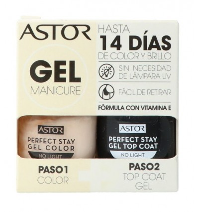 ASTOR PACK GEL MANICURE 025 PASO 1 REFINED 12 ml + PASO 2 GEL TOP COAT 12 ml