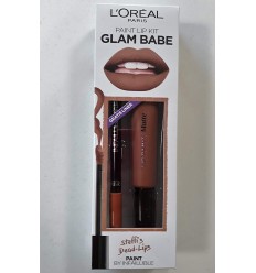 LOREAL PAINT LIP KIT GLAM BABE 210 DEAD LIPS LIP LIQUID + 101 GONE WITH THE NUDE LIP LINER