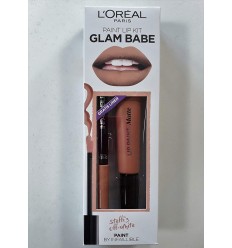 LOREAL PAINT LIP KIT GLAM BABE 208 OFF WHITE LIP LIQUID + 208 OFF WHITE LIP LINER