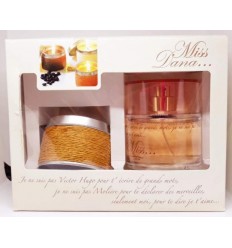 MISS DANA EDT 100 ml SPRAY + VELA SHIVA EN CAJA METÁLICA