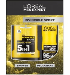 LOREAL MEN EXPERT INVICIBLE SPORT SET GEL 300 ML + DEO SPRAY 150 ML FOR MEN