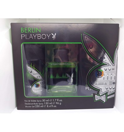 PLAYBOY BERLIN EDT 50 ml SPRAY + DEO SPRAY 150 ml + GEL 250 ml