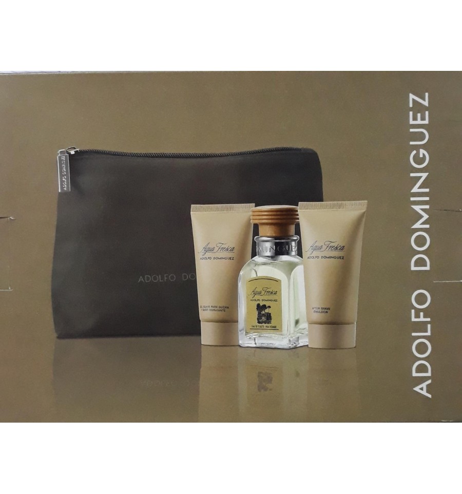 ADOLFO DOMINGUEZ AGUA FRESCA EDT 60 ML + AFTER SHAVE 50 ML + GEL 50 ML +  NECESER - Cosmetics \u0026 Co