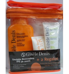 GISELE DENIS EMULSIÓN BRONCEADORA SPF 30 200 ML + PROTECTOR FACIAL SPF 30 40 ML + GEL ALOE VERA 75 ML