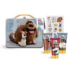 PETS SET GEL DE BAÑO 50 ml + CHAMPU 2EN1 50 ml + BUBBLE BATH 50 ml + PEGATINAS + LATA