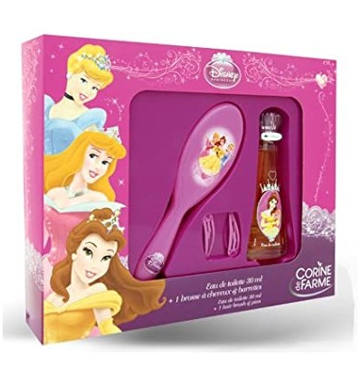 DISNEY PRINCESAS EDT 30 ml SPRAY + CEPILLO + BROCHES