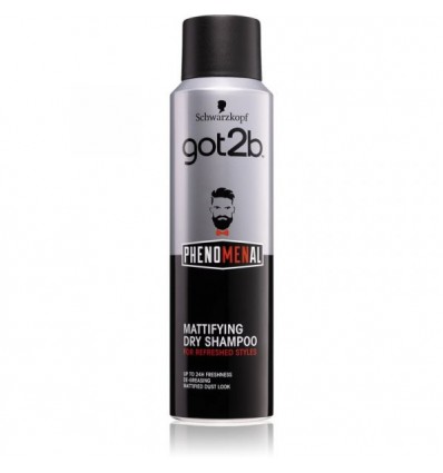 SCHWARZKOPF GOT2B PHENOMENAL CHAMPU SECO MATIFICANTE PARA BARBA 150 ml