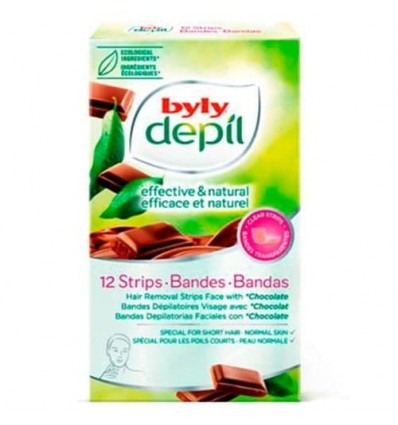 BYLY DEPIL BANDAS FACIALES DE CHOCOLATE 12 UNIDADES