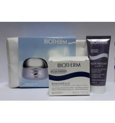 BIOTHERM REMINERALE SET REGALO NECESER + CREMA RESTAURADORA ILUMINADORA 50ML + BODY RESCULP LIF 40ML