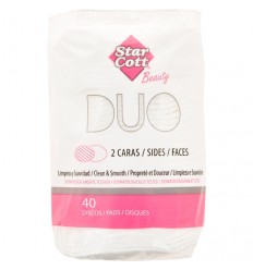 STAR COTT DUO ALGODON DESMAQUILLANTE OVALADO 2 CARAS 40 UNIDADES