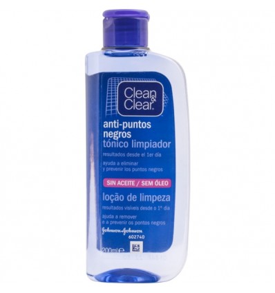 CLEAN&CLEAR TONICO LIMPIADOR ANTI-PUNTOS NEGROS 200ML. SIN ACEITE