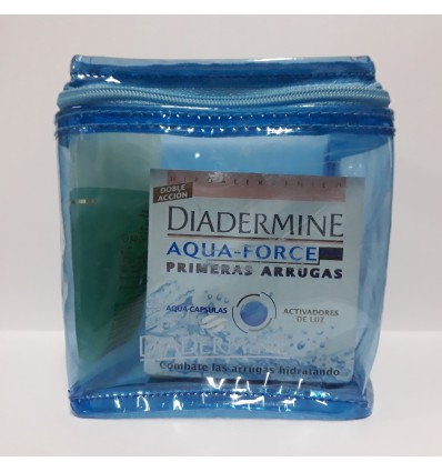 DIADERMINE AQUA-FORCE PRIMERAS ARRUGAS CREMA 50ML + GEL LIMPIADOR HIDRATATE 40ML COMBATE LAS ARRUGAS HIDRATANDOLAS