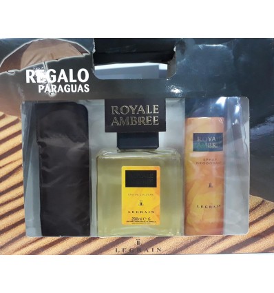 ROYALE AMBREE EAU DE COLOGNE 200 ML + DEO SPRAY 150 ML + PARAGUAS