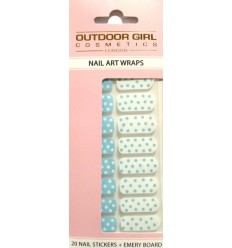 OUTDOOR GIRL NAIL ART WRAPS. Blue Dot Mix