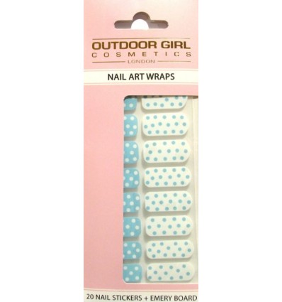 OUTDOOR GIRL NAIL ART WRAPS. Blue Dot Mix