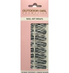 OUTDOOR GIRL NAIL ART WRAPS. Plain Zebra