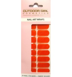 OUTDOOR GIRL NAIL ART WRAPS. Plain Red