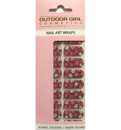 OUTDOOR GIRL NAIL ART WRAPS. Plain Rose Choco