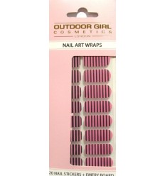OUTDOOR GIRL NAIL ART WRAPS. Stripe Pink Mix
