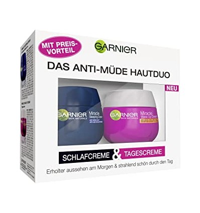 GARNIER MIRACLE SET CREMA DE NOCHE ANTI-FATIGA 50ml + CRMA DE DIA ANTI-ARRUGAS 50ml