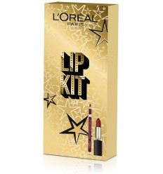 LOREAL LIP KIT BARRA DE LABIOS 297 RED PASSION + PERFILADOR DE LABIOS 377 PERFECT RED