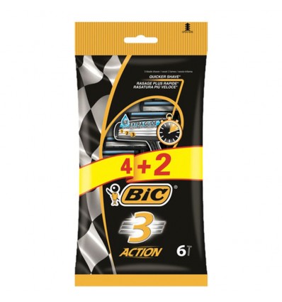 BIC 3 ACTION MAQUINILLA DESECHABLE 6 UNIDADES