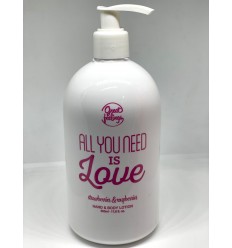 IDC GREAT FEELINGS LOCION CORPORAL AROMA FRESA Y FRAMBUESA CON MENSAJE POSITIVO "ALL YOU NEED IS LOVE" 500 ml