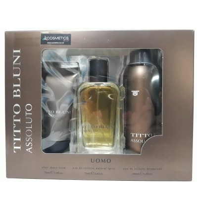 TITTO BLUNI ASSOLUTO UOMO EDT 75 ml + DEO sp 200 ml + AF SHAVE 75 ml