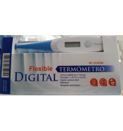 TERMÓMETRO DIGITAL FLEXIBLE LECTURA EN 1 MINUTO Y SEÑAL DE ALARMA ( incluye pila )