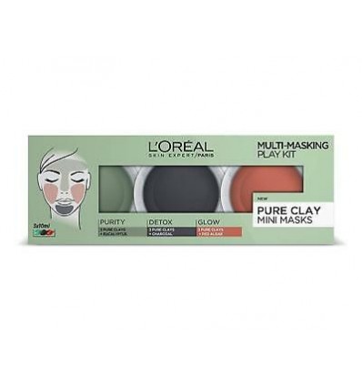 LOREAL PURE CLAY MINI MASKS 3 UNIDADES