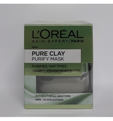 LOREAL PURE CLAY MASCARILLA FACIAL PURIFICANTE Y MATIFICANTE 50ml