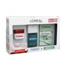 LOREAL SET CREMA REVITALIFT DIA 50 ml + DESMAQUILLANTE DE OJOS + MASCARILLA FACIAL ARCILLA PURA