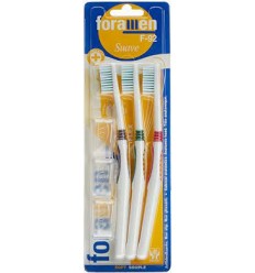 FORAMEN PACK 3 CEPILLOS DENTALES SUAVES CON CAPUCHÓN